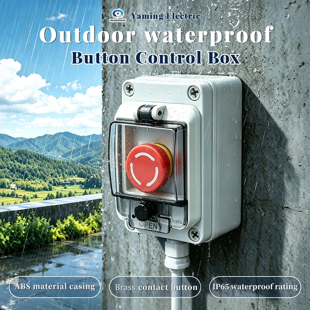 M22 Im Freien Wasserdichte IP67 Push Button Switch Box Notfall Stop Control Verteilung Rot 10A Schraube Installation – Detail 15