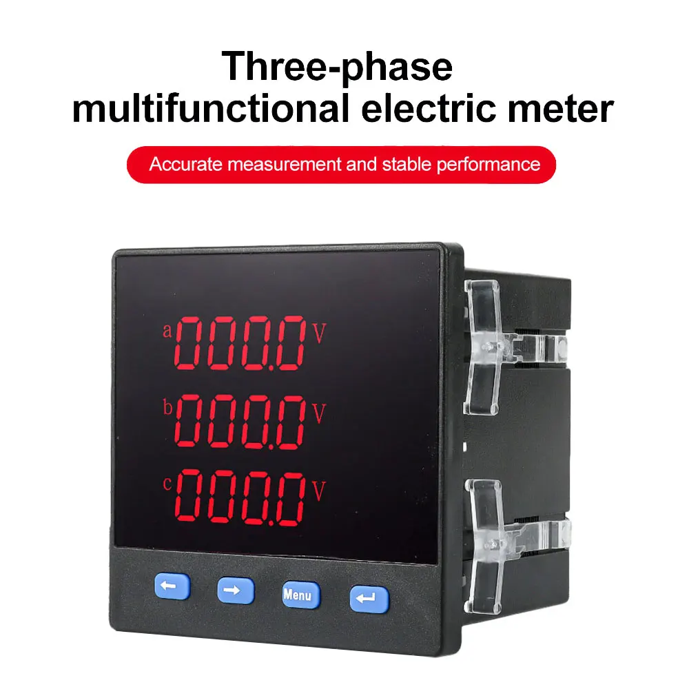 AC 220V LED 3 Phase Digital Voltmeter Ammeter MultiFunction Voltage Current Power Frequency Meter RS485 Communication