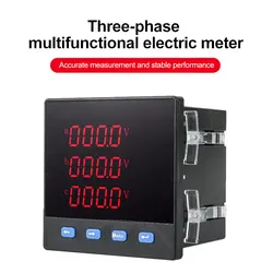 AC 220V LED 3 Phase Digital Voltmeter Ammeter MultiFunction Voltage Current Power Frequency Meter RS485 Communication