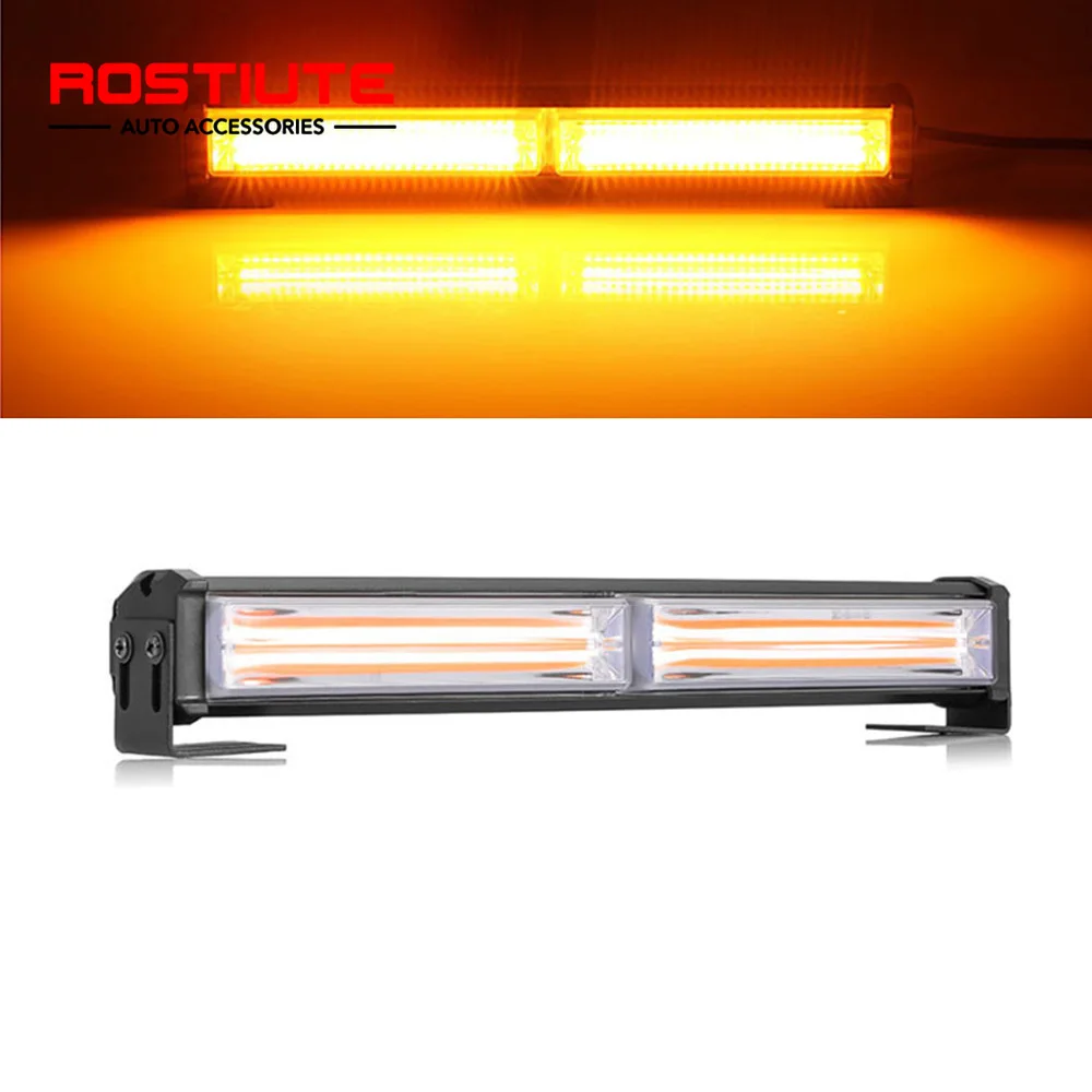 Car LED Stroboscopes Auto Strobe Light Warning Flashing Light Amber Safe Beacon Multi Mode Stroboscope Lamp 12-24V for Truck