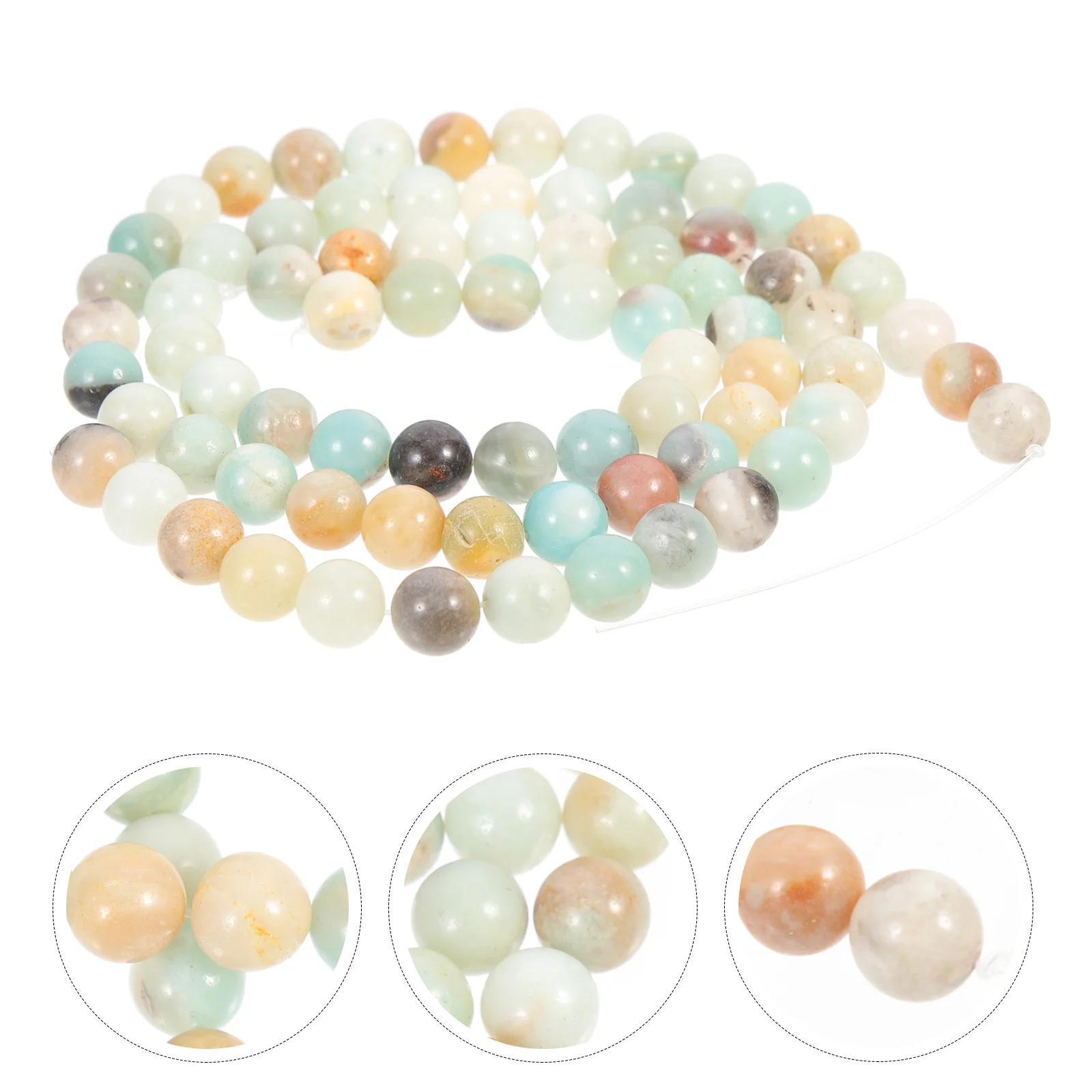 

2 Strips Multi-Function Stone Beads Diy Jewelry Craft Beads Decorative Bracelet Necklace Supplies Natural Wear-Resistant