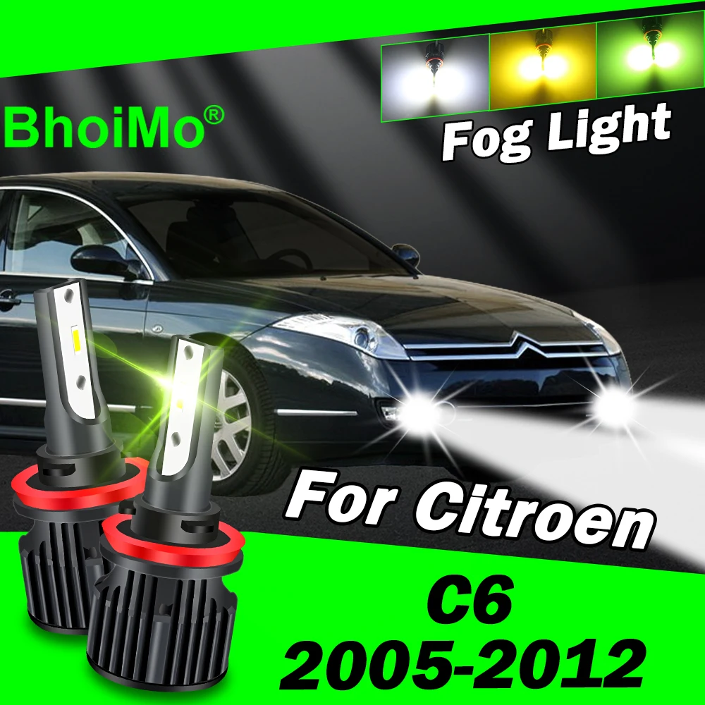 

BhoiMo For Citroen C6 2005 - 2012 Front Fog Light Lamp Led Bulb 2006 2007 2008 2009 2010 2011