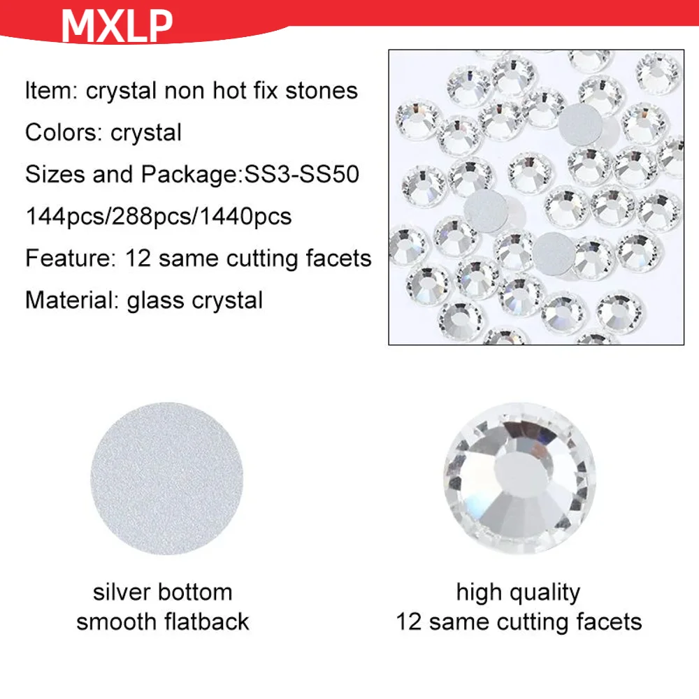 Super Quality Glitter Gems Ss3-ss50 Flatback Stones Crystal Non Hotfix Rhinestones Nail Art Decoration Rhinestones