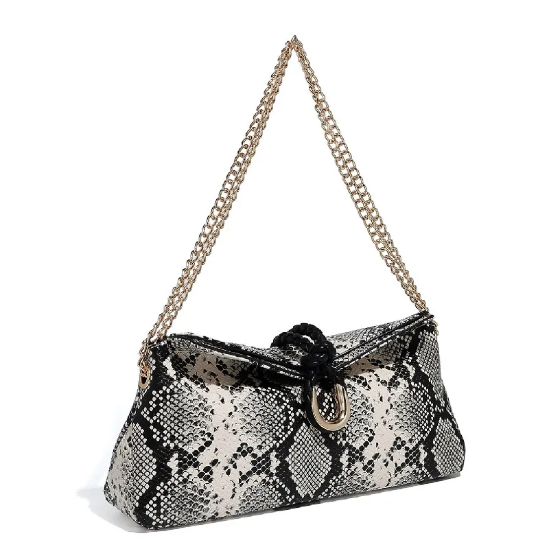 

Дизайнерские кошельки и сумки Конверт Вечерний клатч Сумка через плечо Веганская кожаная сумка на плечо со змеиным узором для женщин