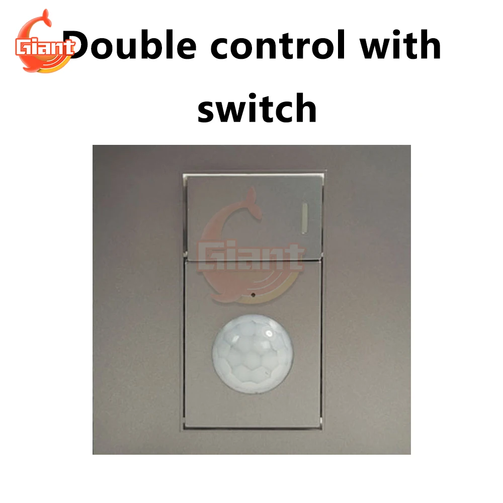 AC110-240V Human Infrared Sensor Switch One Open Dual Control PIR Motion Sensor Light Switch Wall Mounted Energy-saving Switches