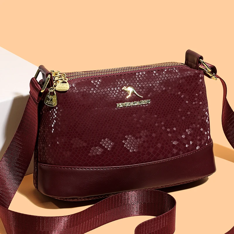 Snake Patterned Shoulder Bag Women Crossbody Purse for Girls Luxurious Designer Multi Pocket Pocket Classic Travel Mobile Wallet