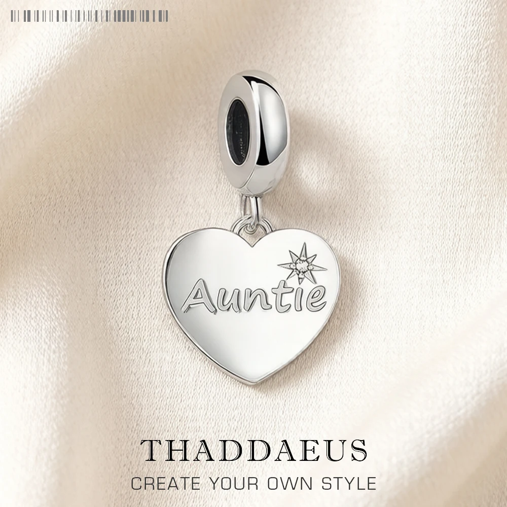 

Auntie Heart Dangle Charm Pendant Fashion European 925 Sterling Sliver Brand New Trendy Gift For Women