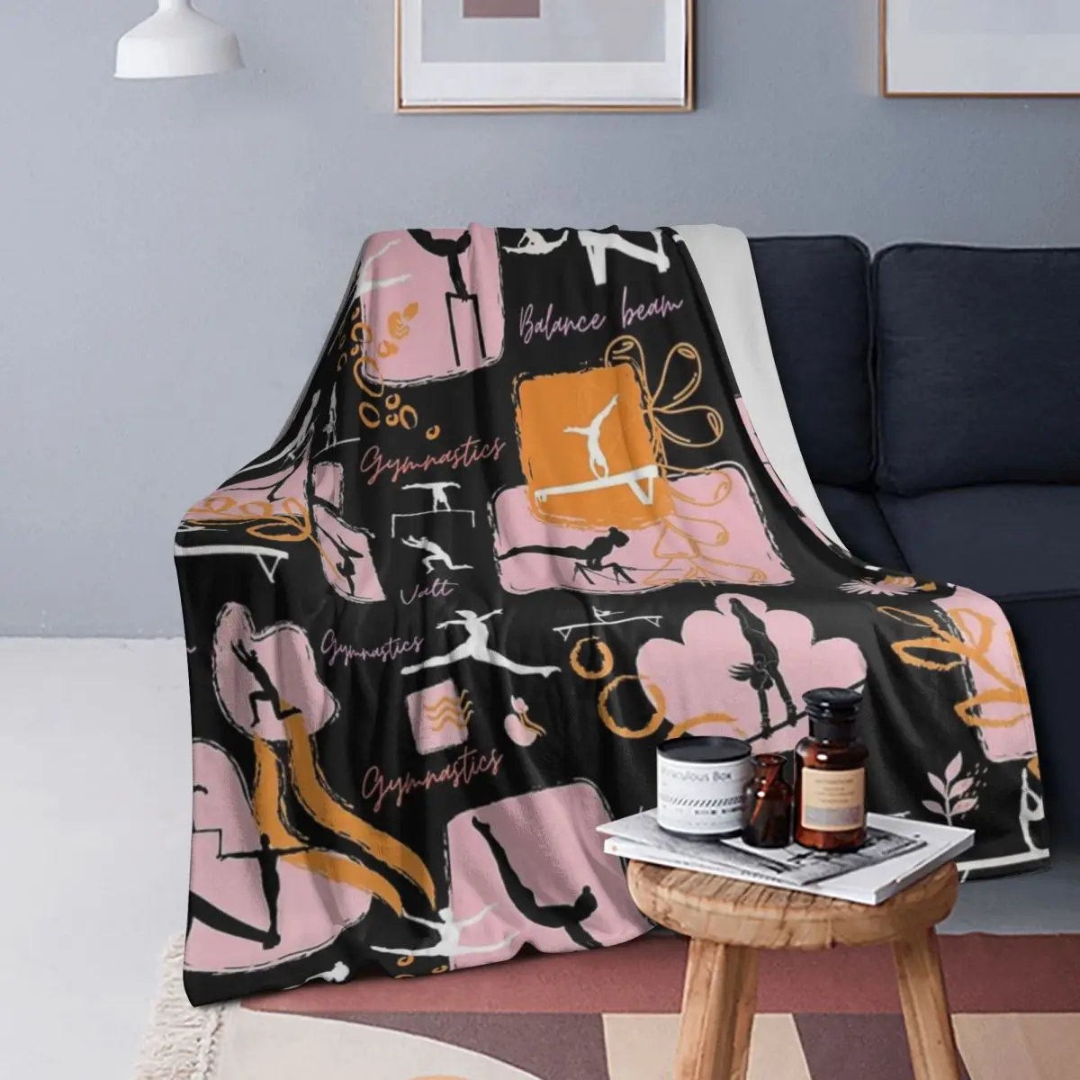 

Artistic Gymnastics Print Blanket Soft Warm Flannel Throw Blanket Bedspread for Bed Living room Picnic Travel Home Sofa