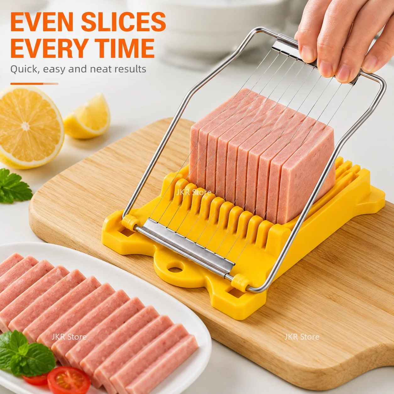 Egg Slicing Tool Stainless Steel Multifunction Food Cutter for Cheese Banana Strawberry Luncheon Meat Kitchen Use - view 2
