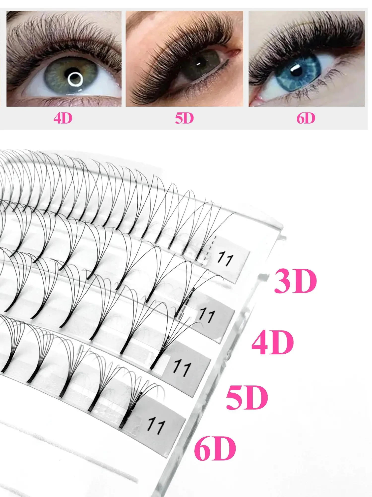 ABONNIE Premade Volume Fans Lange steel Korte steel Russische Volume Wimperverlenging Faux Mink Premium 3D/4D/5D/6D Alle maten wimpers - afbeelding 2