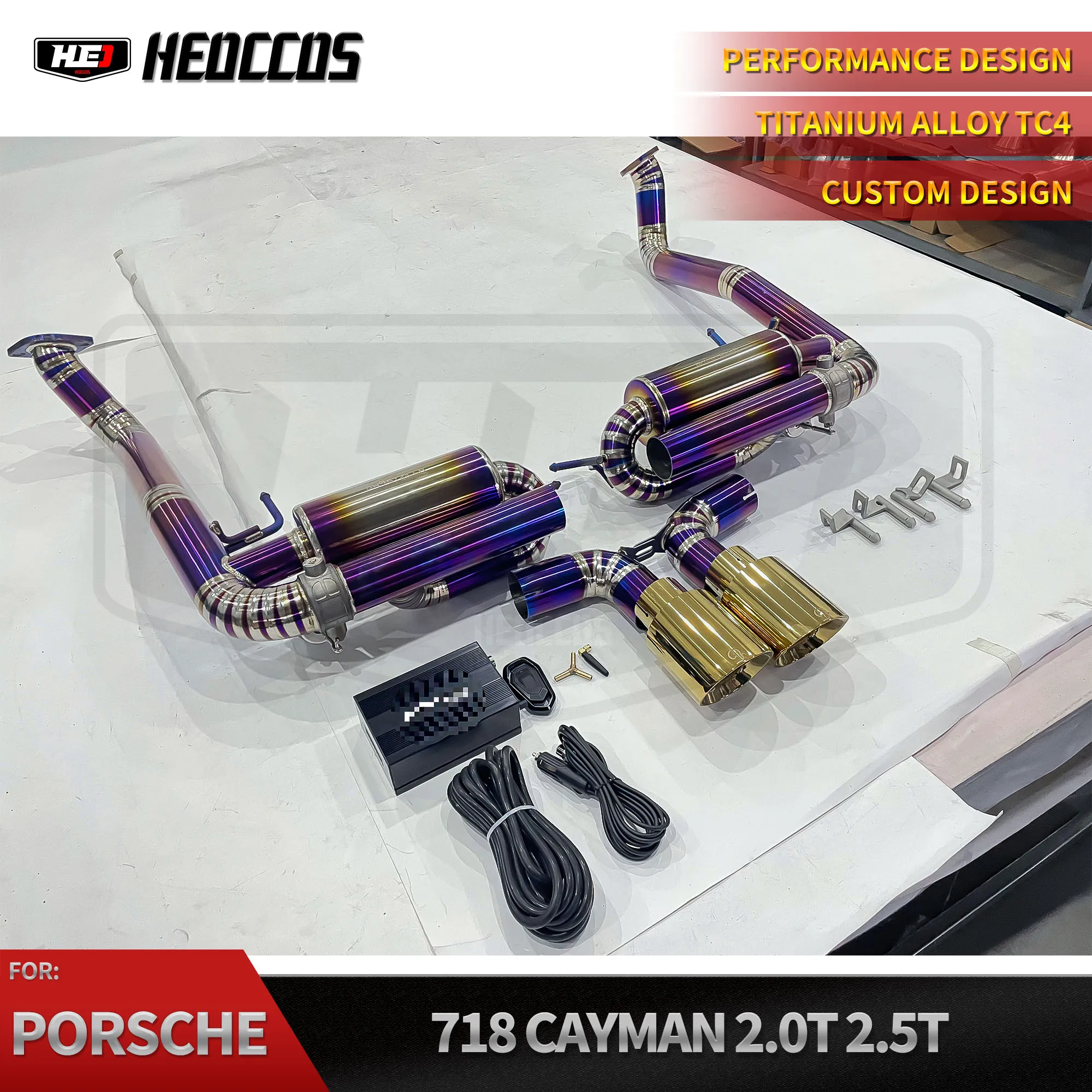 

HEO OBM Catback Exhaust for PORSCHE 718 Boxster/Cayman 2.0T 2016-2023 Performance Escape Titanium Pipe Valved Muffler Exhaust