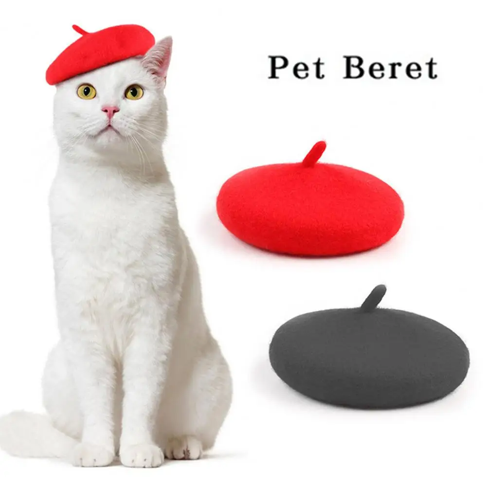 

Adjustable Pet Hat Adjustable Pet Beret Cute Cat Dog Costume Headwear for Photo Props Fashion Accessories High-quality Pet