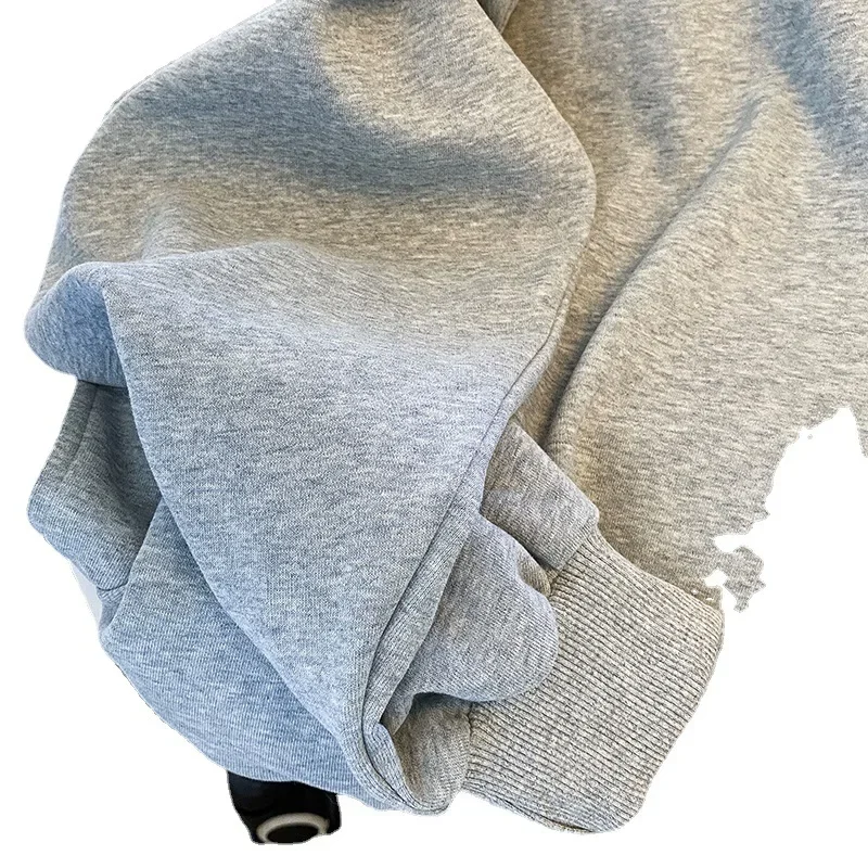 Sudadera holgada de Cuello medio alto con cremallera para mujer, Jersey informal de moda coreana, color gris, ropa de calle para otoño, M-XL