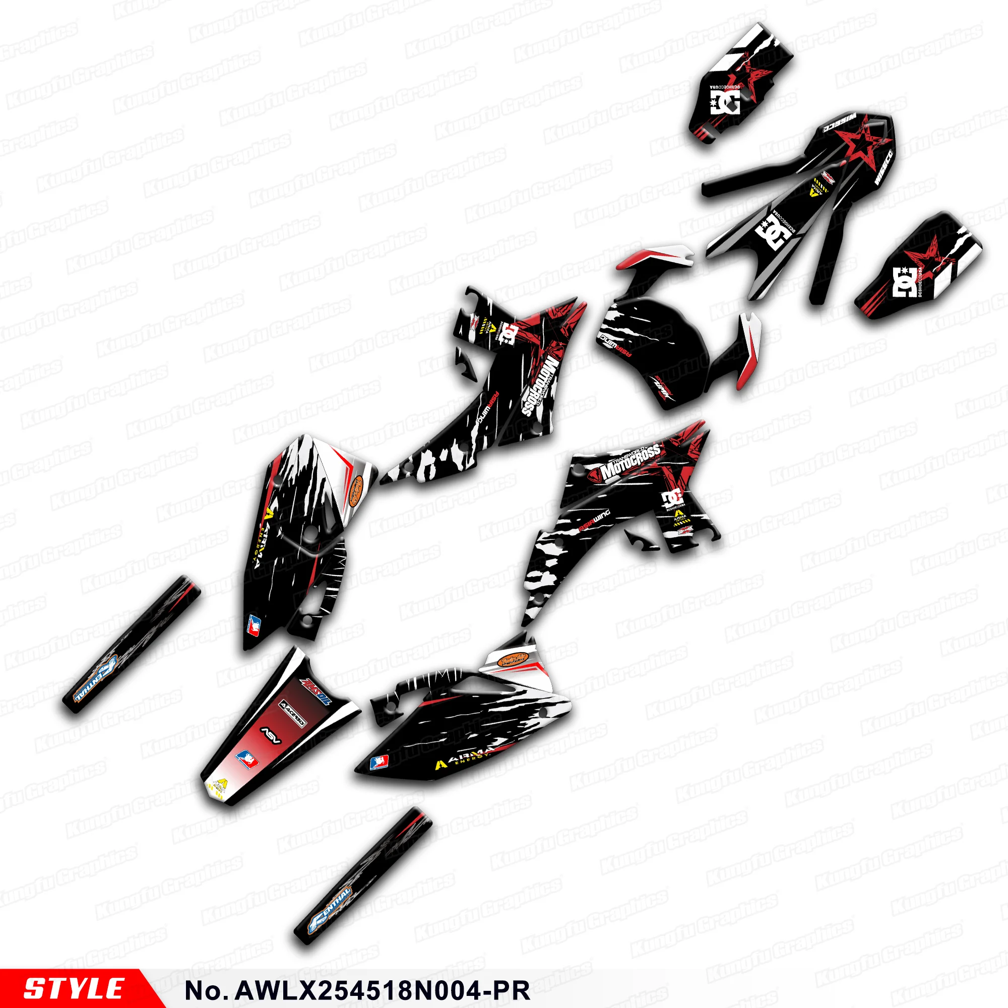 

JY RACING Graphics Sheet Adhesive Sticker for Asiawing LX250 LX450 2018 2019 2020 2021 2022 2023 2024, AWLX254518N004-PR