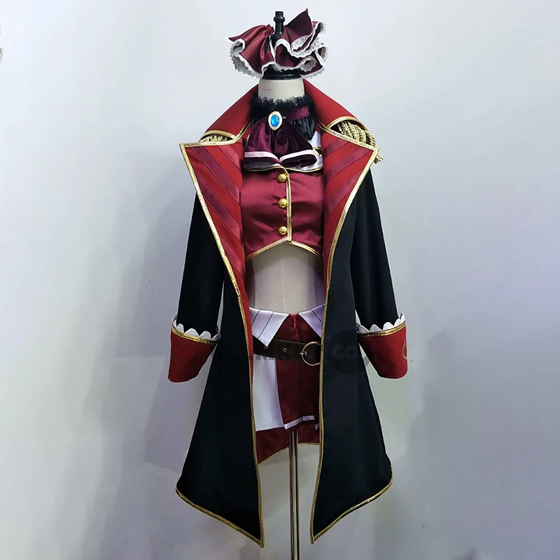 

Anime VTuber Hololive Houshou Marine Captain Cosplay Costume Full Set Uniform Dress Suit Women Costume Halloween Party Clothing