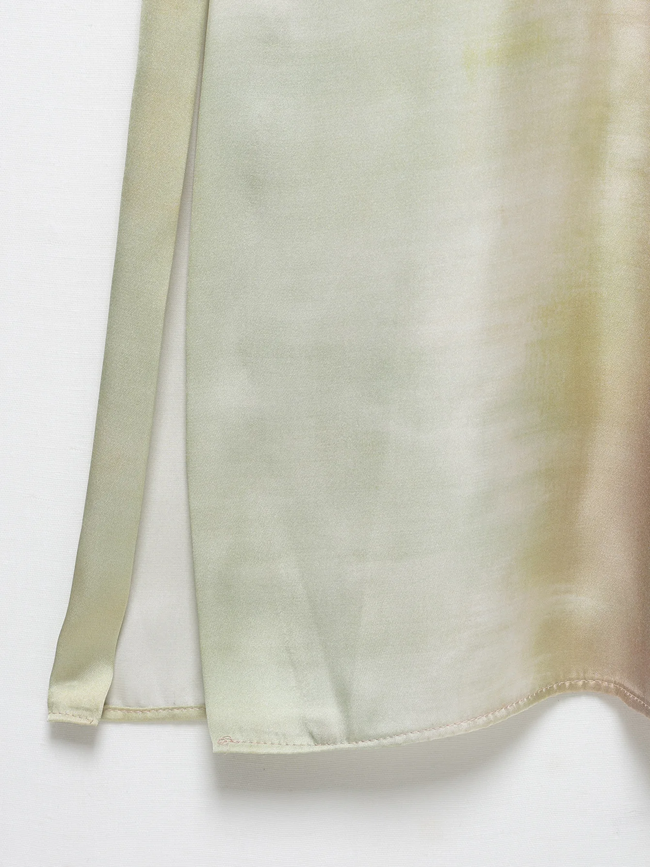 Women's Satin Belt Decoration O-Neck Short Sleeve Midi Dress Summer Ladies Fashion Tie-Dye Printed Back Zipper Party Dress