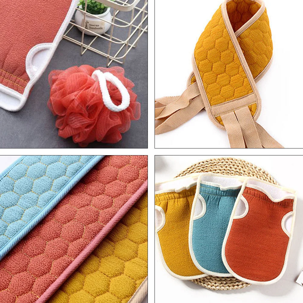 3 قطع من مجموعة أدوات تنظيف الحمام، منشفة خلفية طويلة ممتازة للتنظيف العميق، إسفنجة حمام، منشفة استحمام محمولة #6