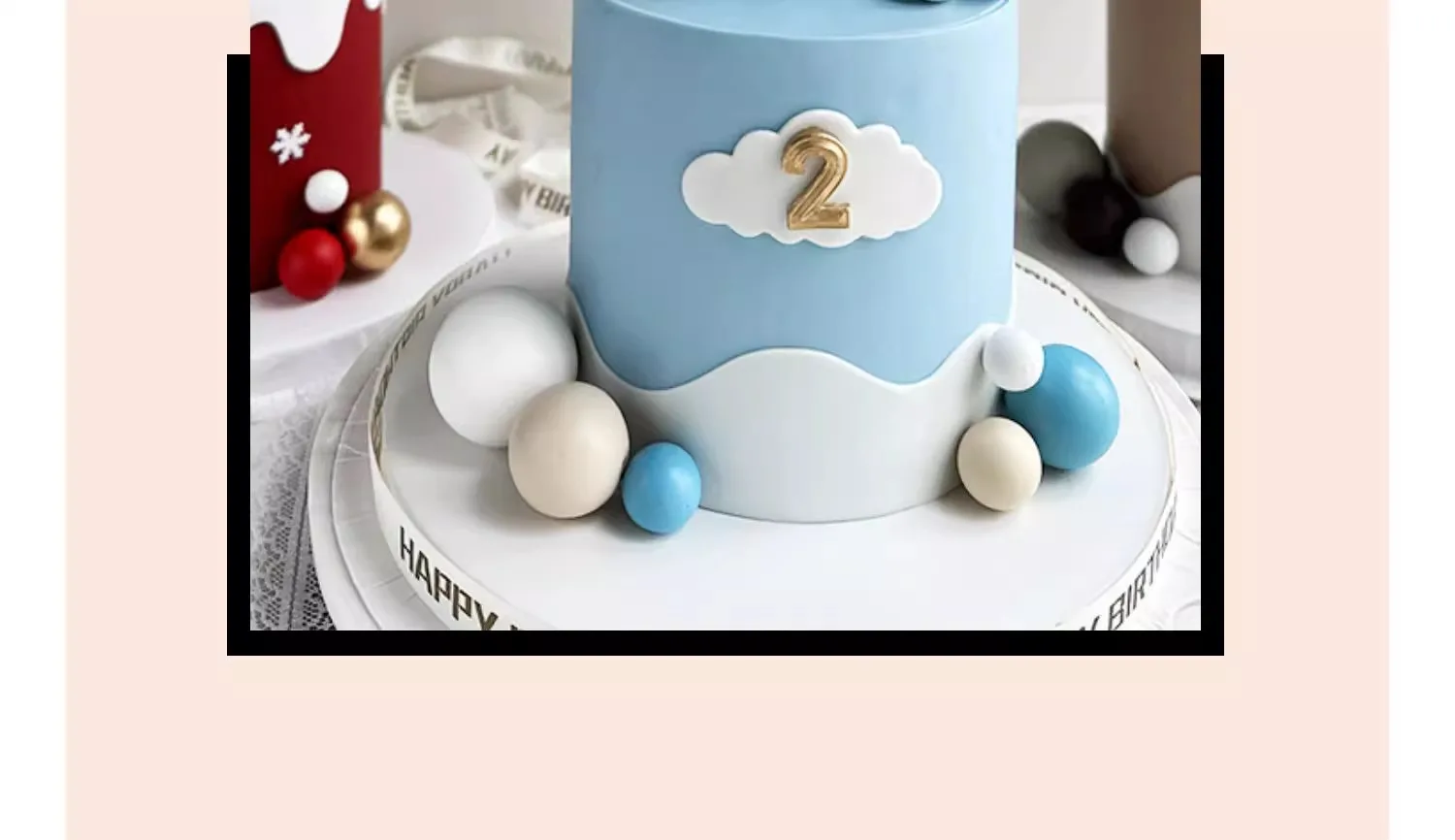 Blauer Zug-Kuchenaufsatz, Lokomotive, Kuchendekoration, weiches Gummi, rot, blau, grau, Macaron, kleiner Zug für Kinder, alles Gute zum Geburtstag – Detail 13