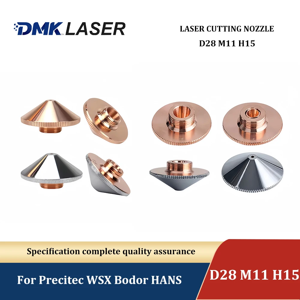 DMK laser cutting nozzles For Single/Double Layer Dia.28mm H15 M11 Using Precitec WSX Raytools Fiber Cutting Head