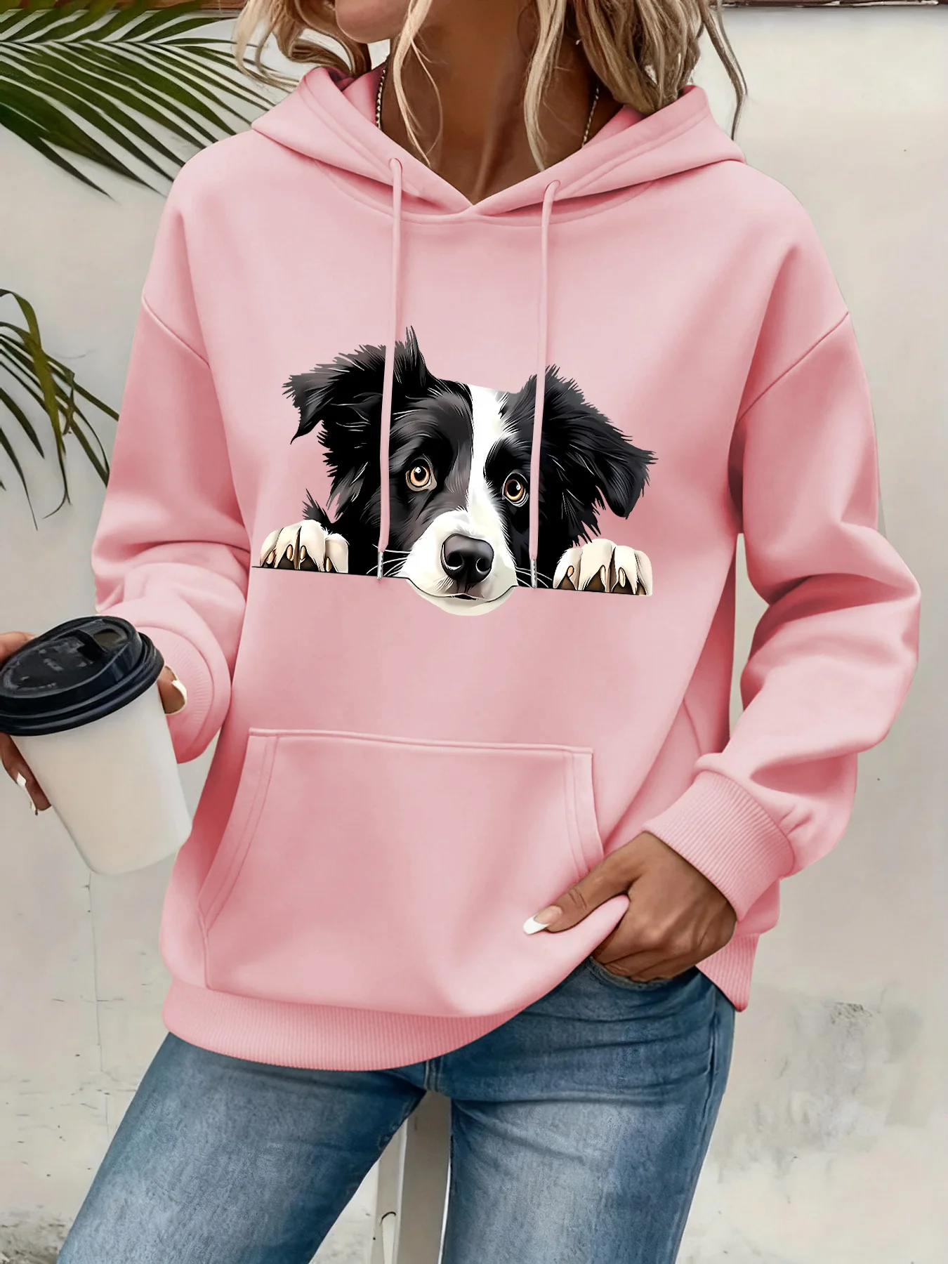 Lässiger Damen-Hoodie mit einem süßen Katzenmuster, Rundhalsausschnitt, langen Ärmeln, ideal für Herbst und Winter, um die Körpertemperatur zu regulieren, normaler Schnitt. – Detail 21