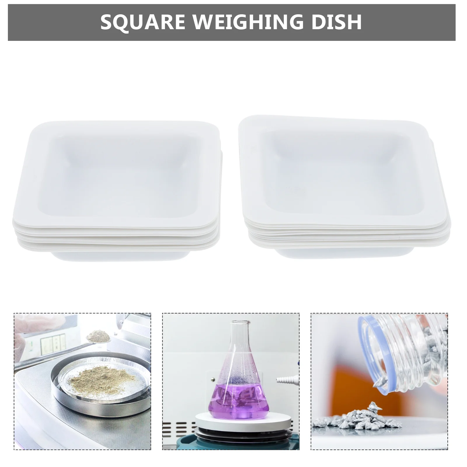 

20pcs Plastic Weighing Trays 7Ml Square Weigh Boats Disposable Anti-Static For Mixing Measuring Powder Liquid