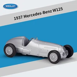 WELLY 1:36 Mercedes-Benz W125 1937 Alloy Metal Luxury Car Model Pull Back Car For Children Toys With Collection Gift