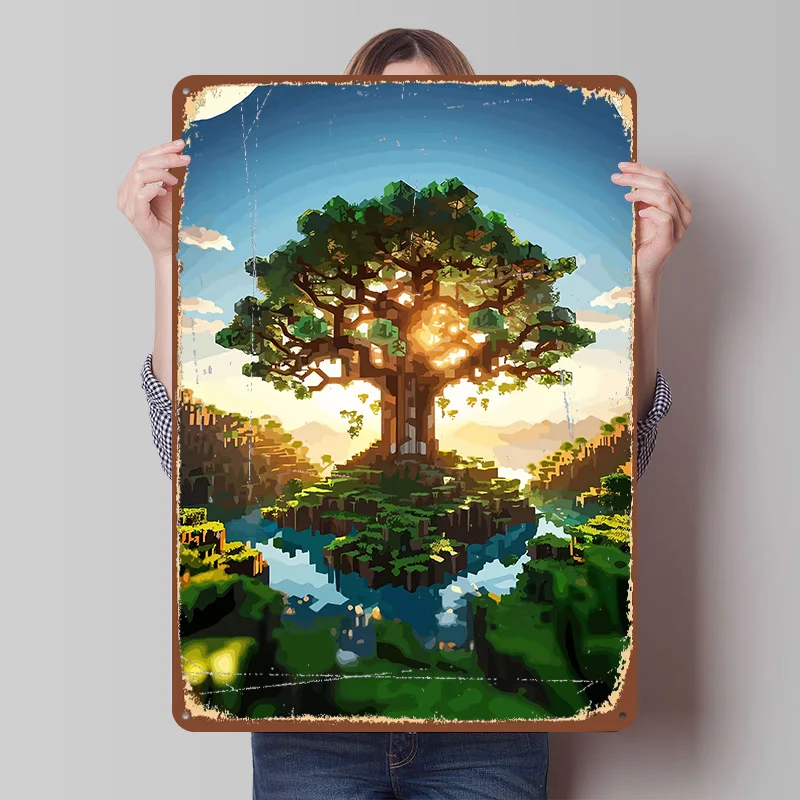 Mine Game Tin Plaque Poster Customized Wall Art Retro Vintage Metal Signs for Room Bedroom Decoration Gaming Home Decorations