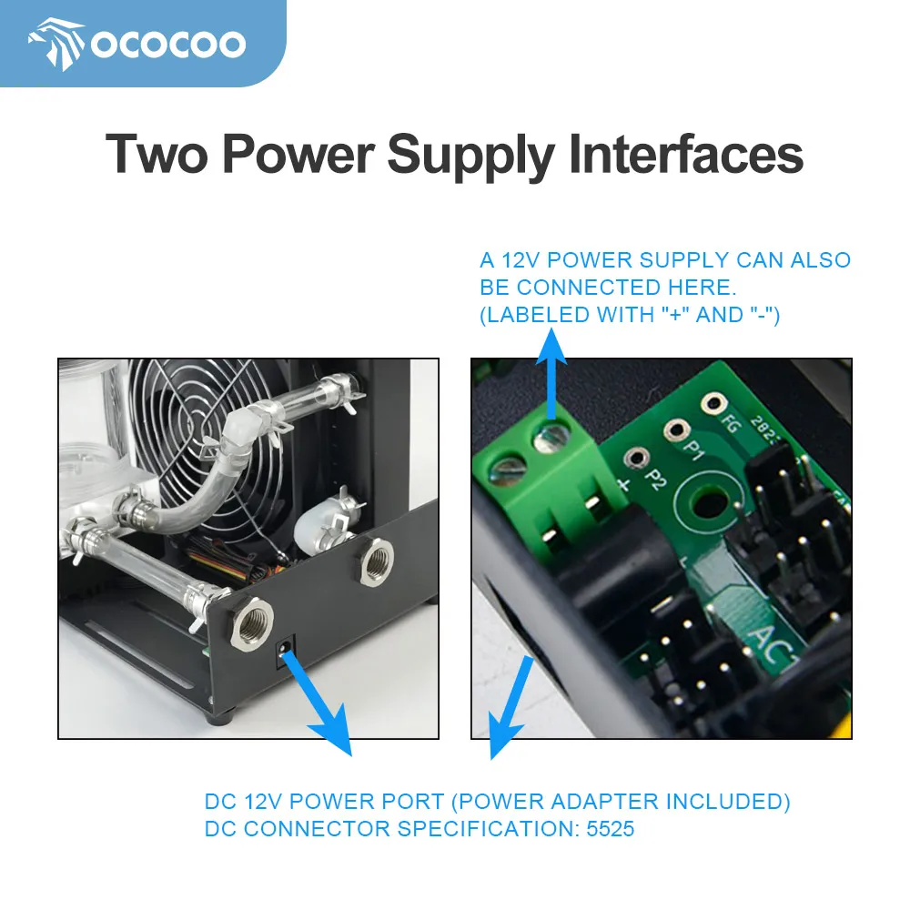 OCOCOO  Aluminum Heatsink DIY Water Cooling Kit 120/240/360 Size PC Enthusiasts High - Flow 600L/H Water Pump AC - 360 - C