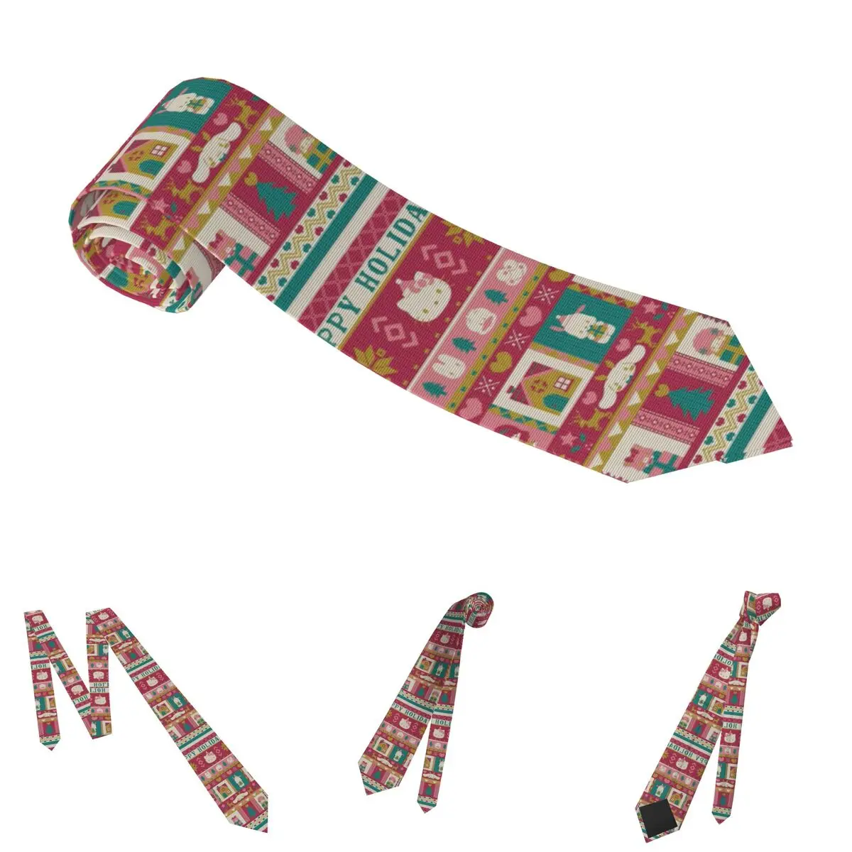 مرحبا كيتي الكرتون منقوشة ربطات العنق الرجال النساء البوليستر 8 سنتيمتر رابطة عنق للرجال موضة ضيقة ارتداء اليومي Cravat تأثيري الدعائم #4