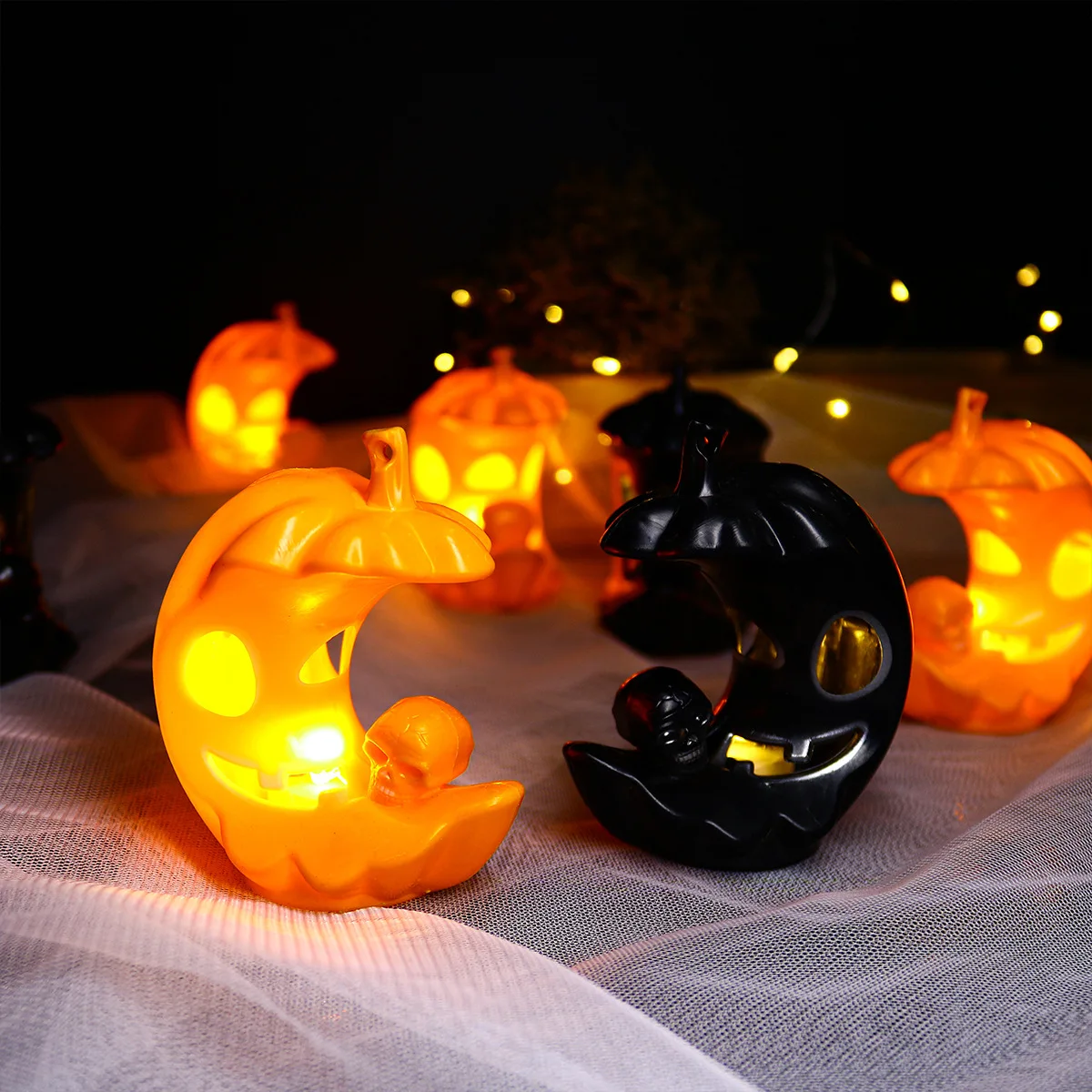 Светящаяся тыква, Луна, череп