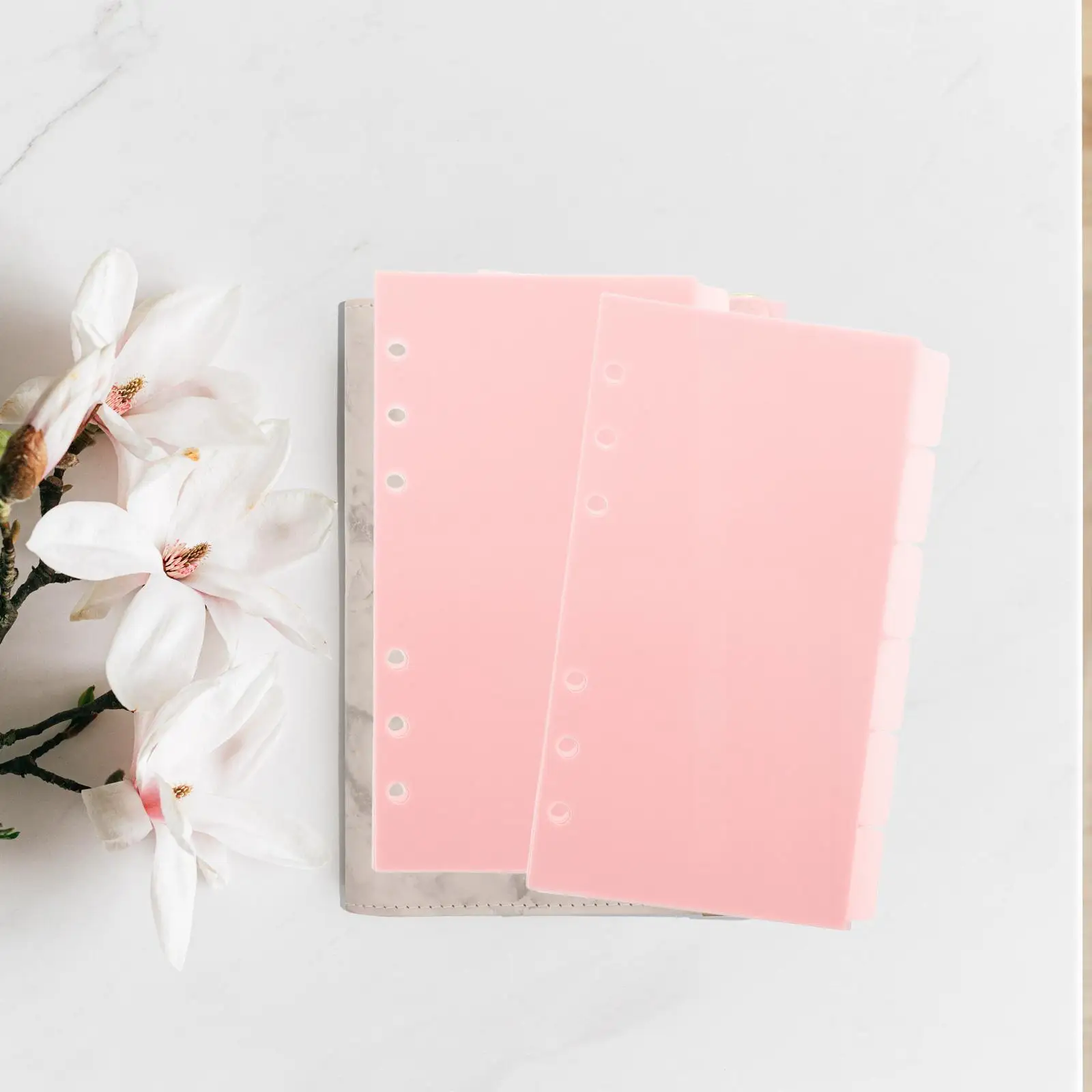 Separadores de página de índice de 6 folhas a6 roxo pp divisores de folhas soltas suprimentos para notebook abas de plástico fichário ganizers