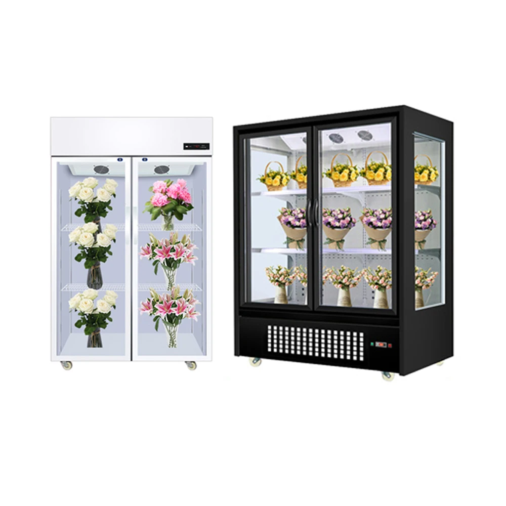 Commercial Air-Cooled Vertical Flower Refrigerator Display Cabinet Rebirth Frost- Flower Preservation for Bar Cool Climate