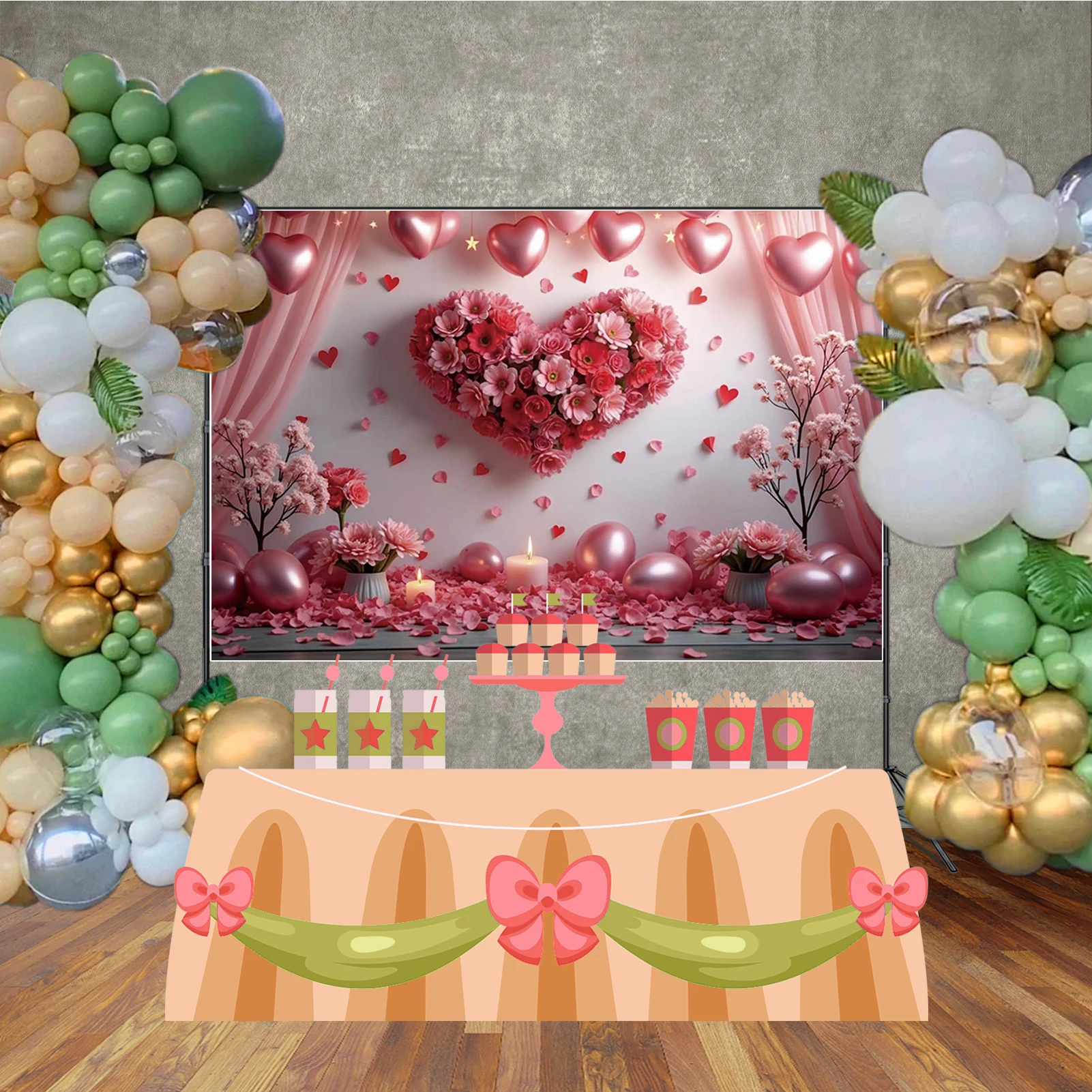 MOON.QG День Святого Валентина фон юбилей любовь сердце свадебный душ фото фон цветок свадьба видео будуар помолвка