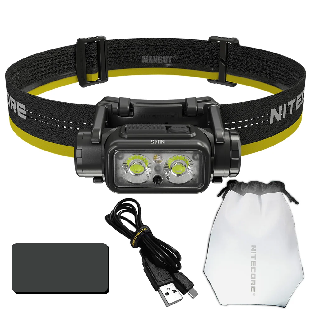 Sale NITECORE NU45 1700 LMs 4UHE LEDs HIGH Output Lightweight 4000mAh 18650 Li-ion Battery Rechargeable Outdoor Fishing Headlamp