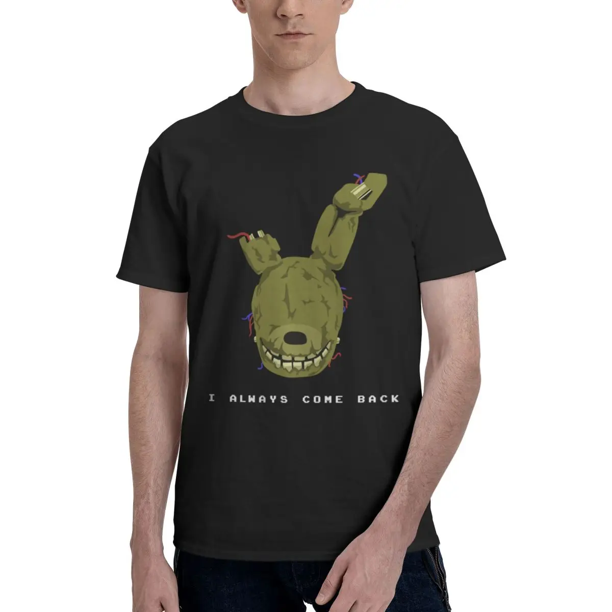 Men FNAF Springtrap I Always Come Back Cute T Shirt Streetwear Cotton T-shirt