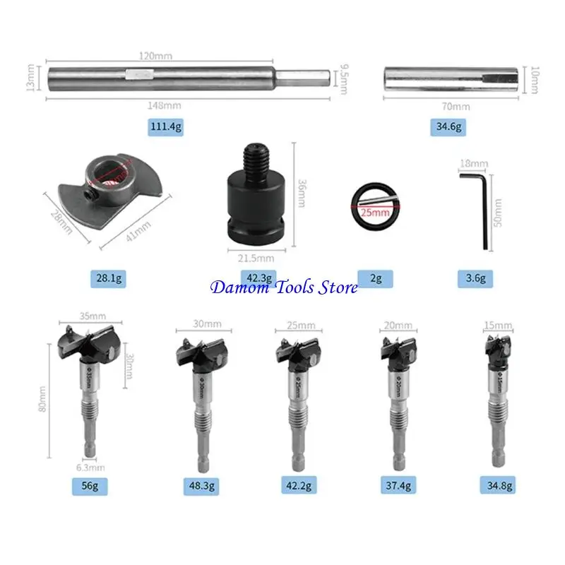 57BE Precise Woodworking Drill Bit Set For Smooth Boring 15-35mm Diameter Bit