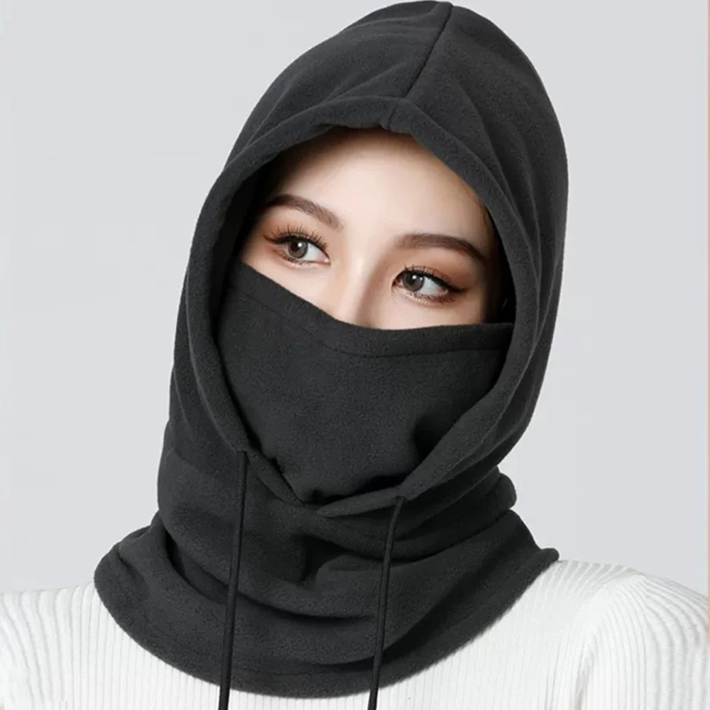 Outdoor Winter Thermal Fleece Balaclava Scarf Ski Face Mask Neck Warmer Snood Hood Hat Windproof Cold Warm Riding Cap Sports