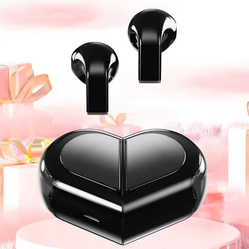 Wireless Earbuds Touchscreen Heart Shaped Ear Buds Valentine's Day Gift Waterproof Wireless Earphone with Long Working Life