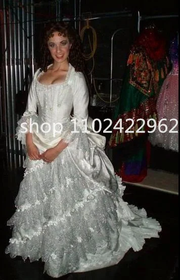 Sierra Boggess Opera 25th Anniversary Prom Dresses for Women Victorian Bustle Lace Fairy Medieval Costume Evening Gown