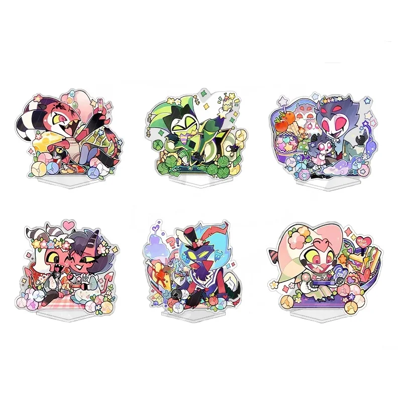 Figura Mini Acrílica de Animação Adulta Helluva Boss Blitzo Moxxie Millie Loona Stella Stolas, Ornamento de Mesa para Fãs