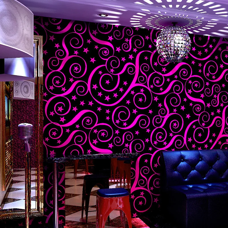 KTV Wallpaper 3D Reflective Geometric Pattern Shiny Wall Fabric for Karaoke Room Theme Background