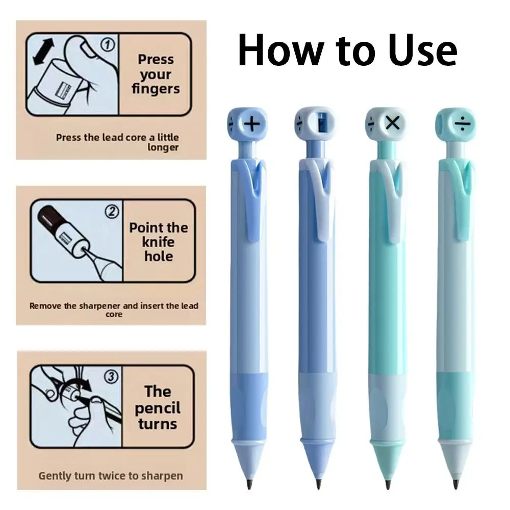 New 2.0mm Positive Posture Pencil with Pencil Sharpener Comfortable Automatic Pencil Press Pen Offices School Supplies Gift