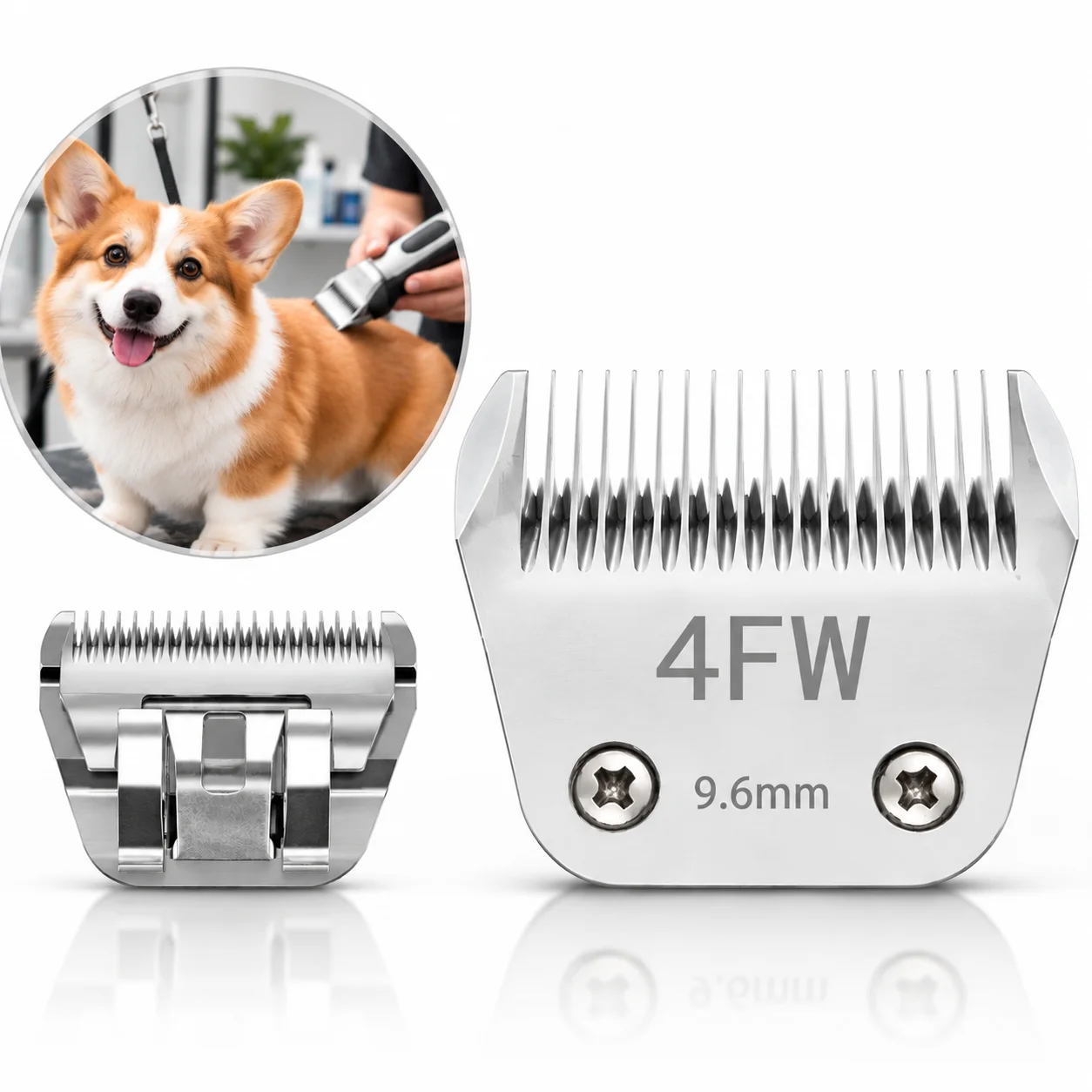 4FW Wide A5 Pet Clipper Blade Stainless Steel,Replacement Grooming Blade Fit Andis Oster Wahl,for Dog Cat Horse Large Animals