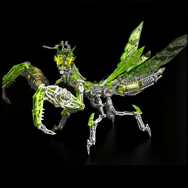 

New Mantis Metal Assembly Model Creativ Handmade Three-Dimensional Puzzle Ball-Jointed Movable Gift With Magnetic Control Light