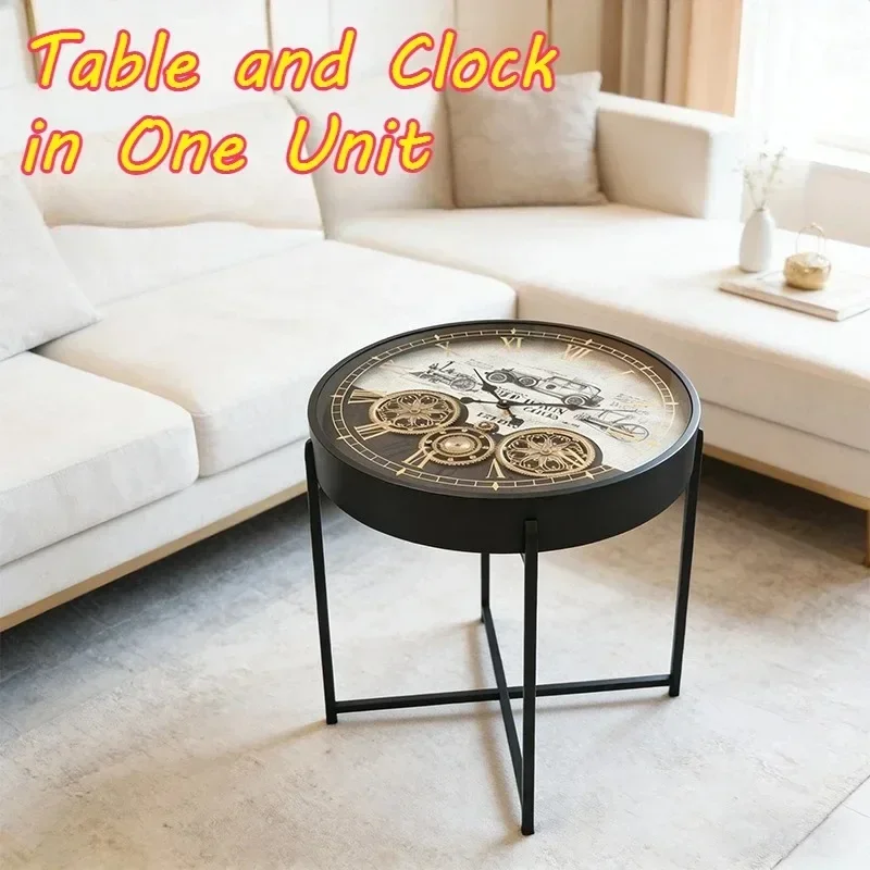 New Stable Folding Round Tables Industrial Steam-punk Vibe Thickened Alloy Bracket Coffee Table American Retro Luxury Home