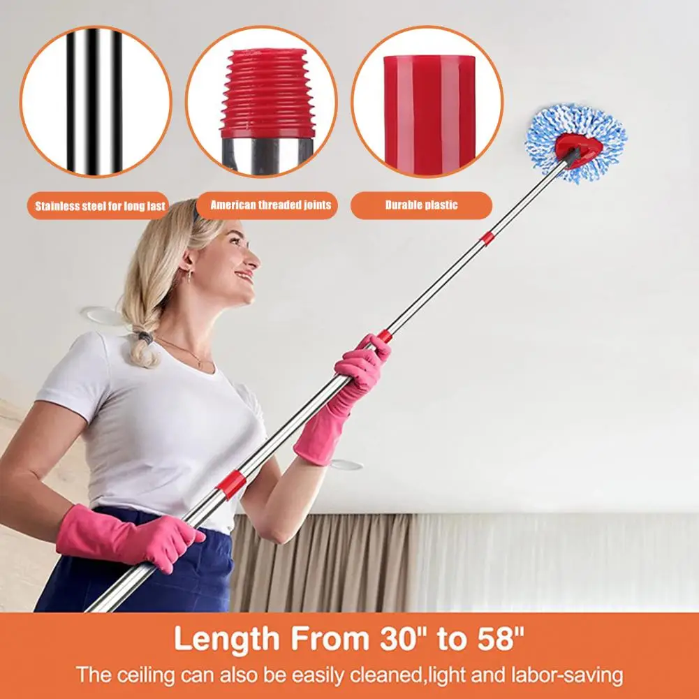 Mop Stick with Length Adjustable Mop Handle for Easy Durable Stainless Steel Mop Stick Handle Replacement for Home Tools