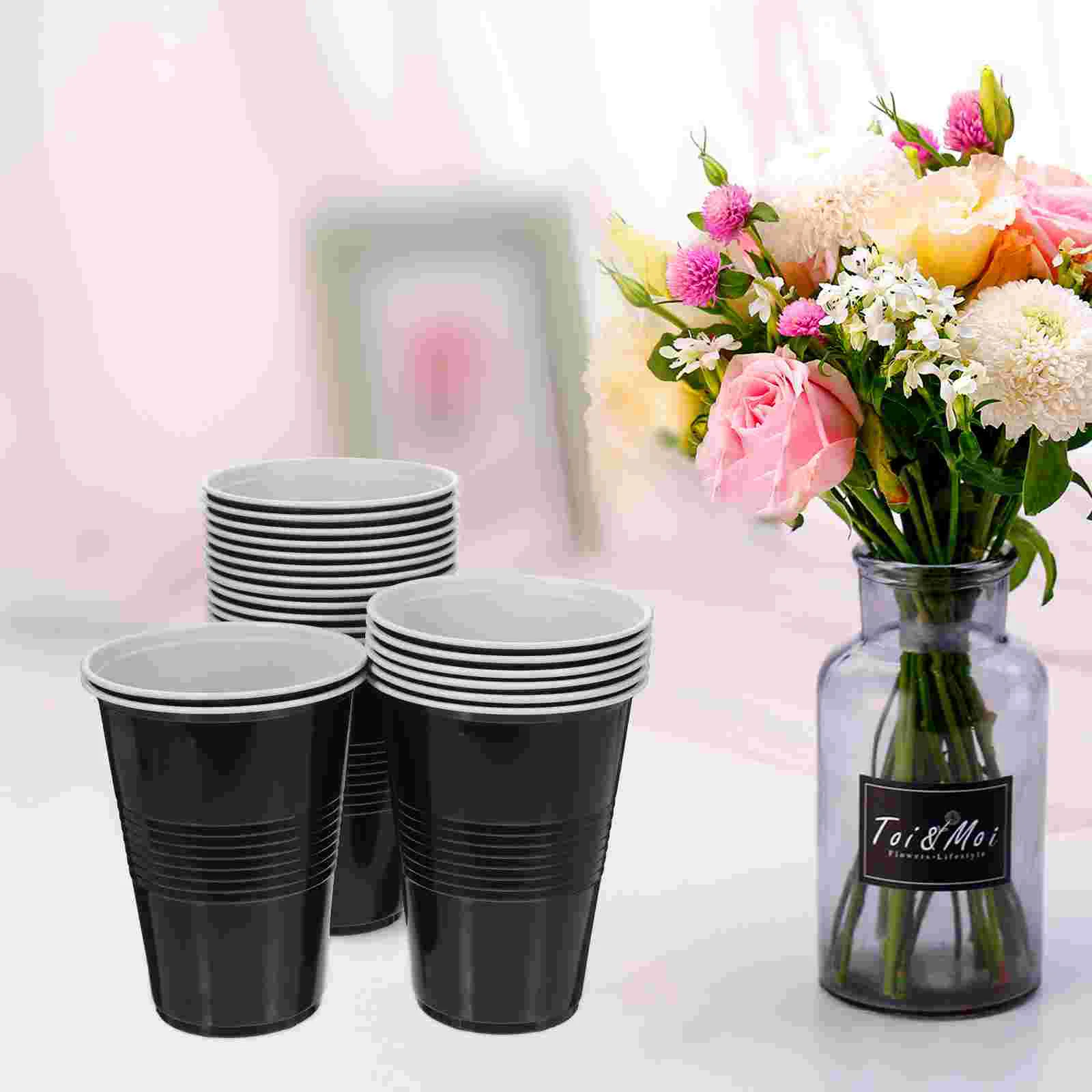 20 pçs copo de festa descartável decoração de aniversário (rosa vermelha 16oz plástico 20 pçs) copos de água multi-função copos de suco bebida