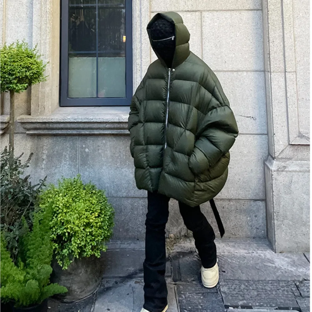 NIGO FHDX Green Bat Sleeve Down Jacket Men's Fall And Winter Loose Hooded Trend High Street Thickened Jacket #NGTOP11339