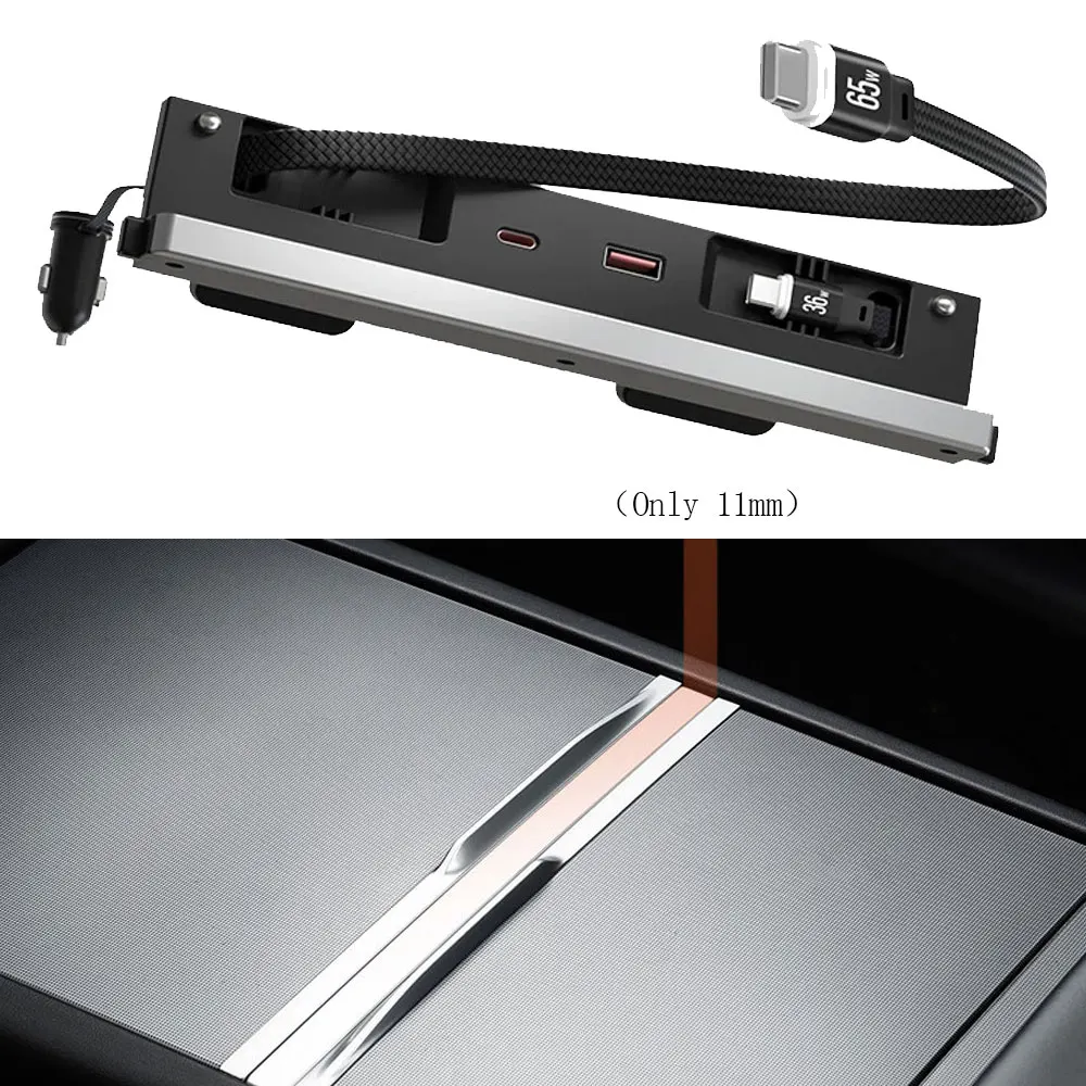 USB Hub Docking Station For Tesla Model 3 Highland Y Juniper YL Center Console Fast Charging Expansion Dock Car Accessories