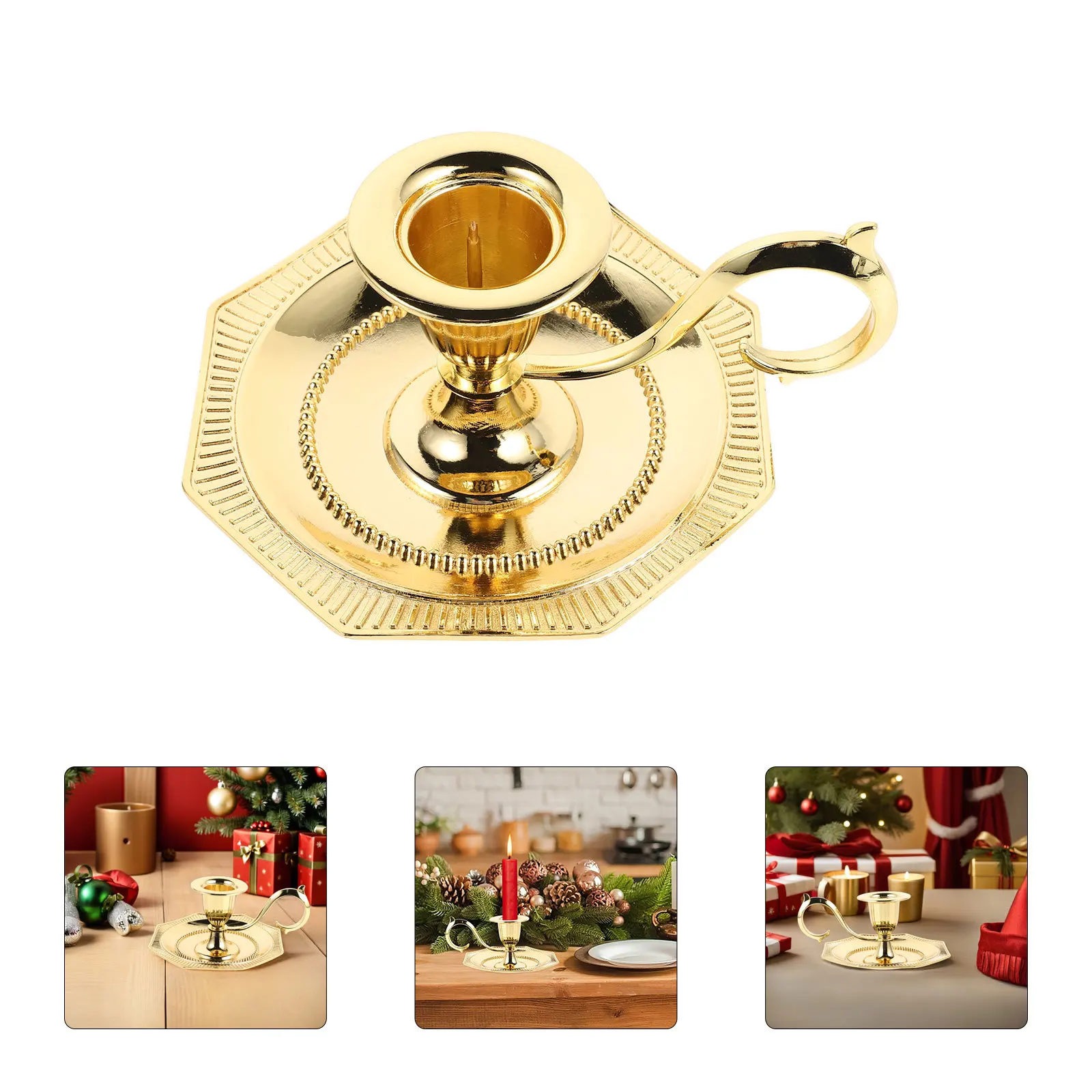 

Vintage Metal Goblet Holder Alloy Pillar Candlestick For Dining Table Church Wedding Christmas Decorative